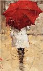 Umbrella Canvas Paintings - Red umbrella ii